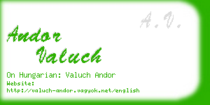 andor valuch business card